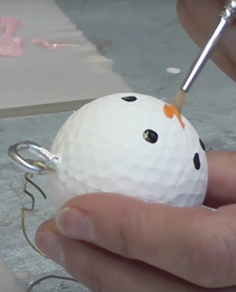 Golf Ball Snowman Christmas Tree Ornament with Video - Craft Klatch