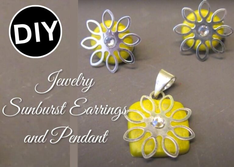 Jewelry sunburst earrings and pendant