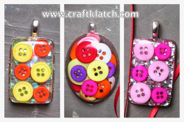 Charms using buttons for jewelry making