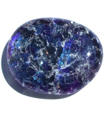 blue jumbo glass gems cracked
