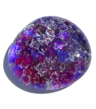 Purple and blue cracked glass gems for crafts