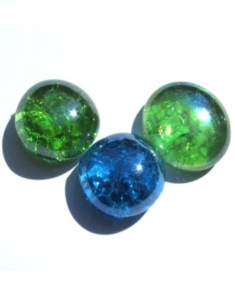 cracked glass gems diy in green and blue