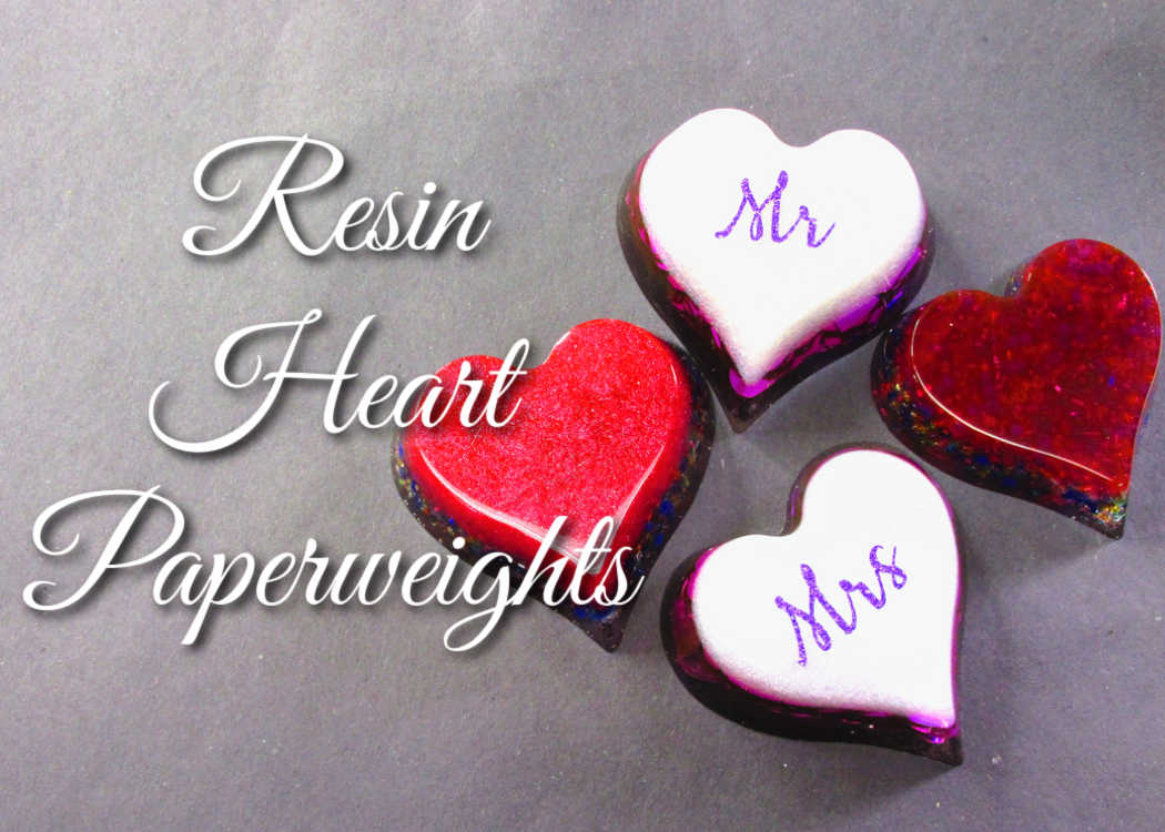 Resin Heart Paperweights