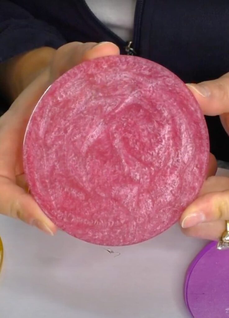 pink resin coaster