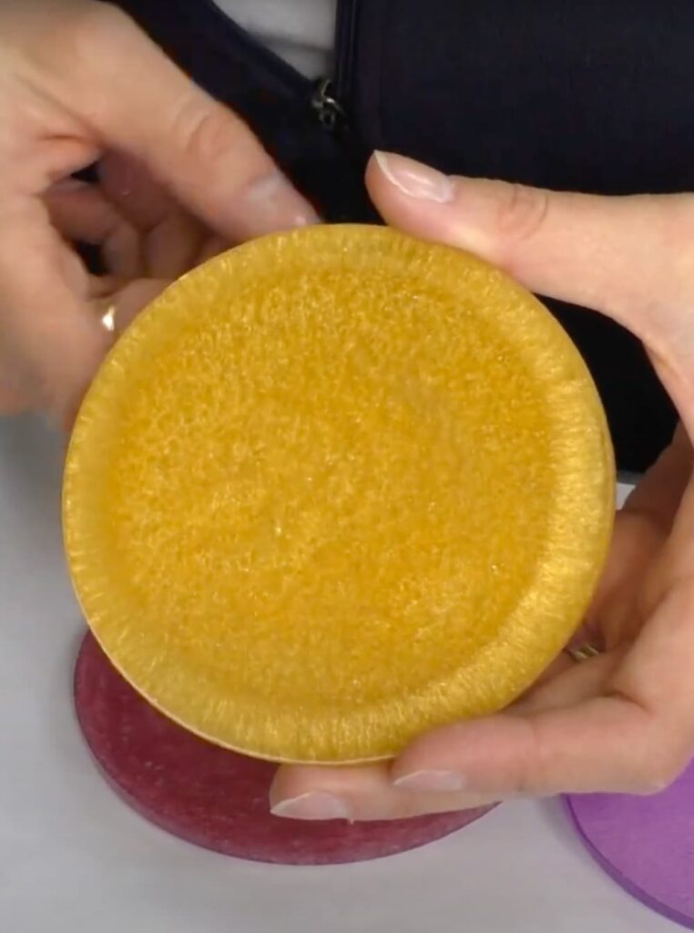 yellow resin coaster