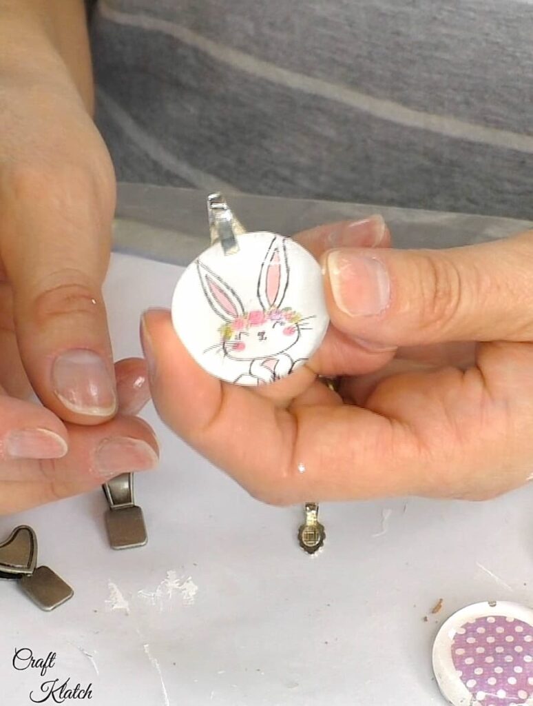 Easy Easter Craft | Jewelry bail added to the Easter Bunny glass charm