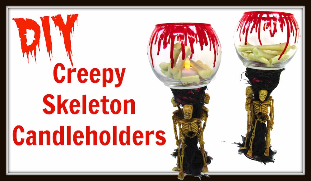 Creepy skeleton candle holders