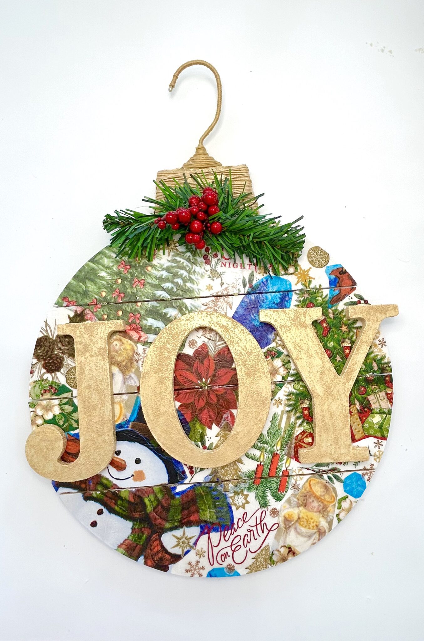 Christmas Magic: Decoupage Napkins On A Giant Ornament - Craft Klatch