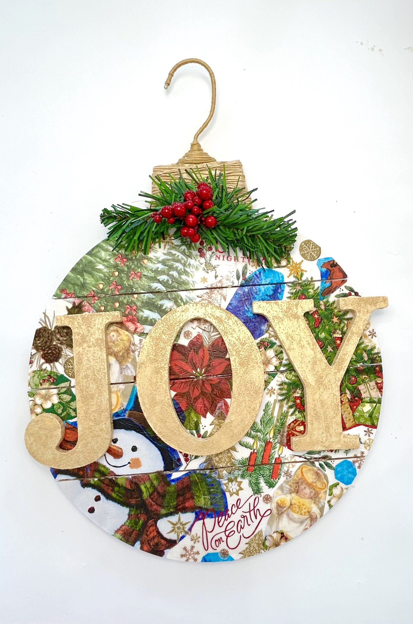 Christmas Magic: Decoupage Napkins on a Giant Ornament - Craft Klatch