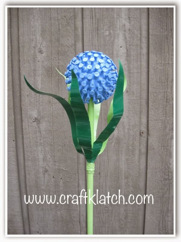 Recycled Garden Art Pushpin Flower 