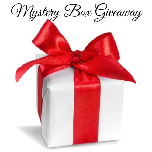 Mystery Box Giveaway - white box red bow