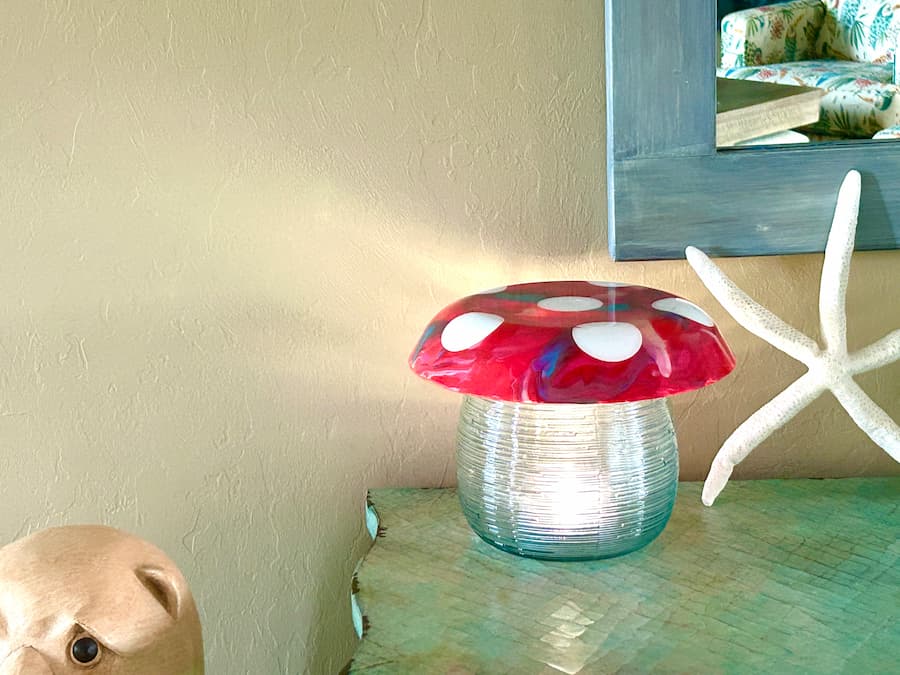 Mushroom decor lit up