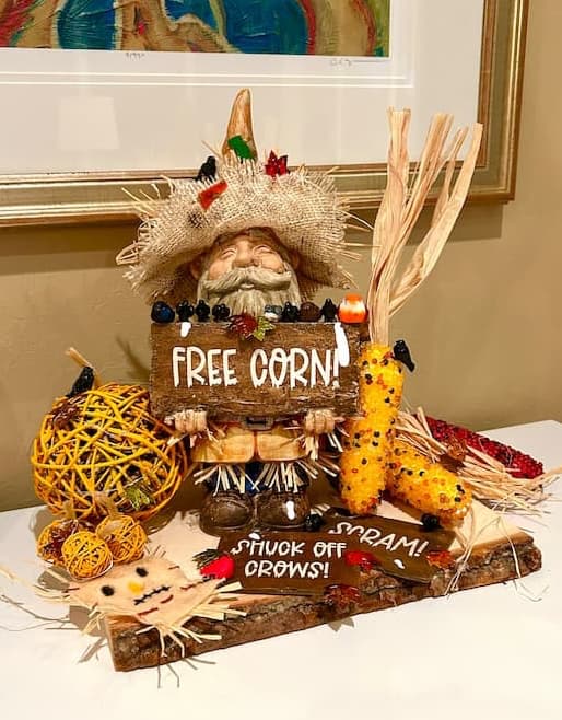 Fall gnome scarecrow decoration DIY by day