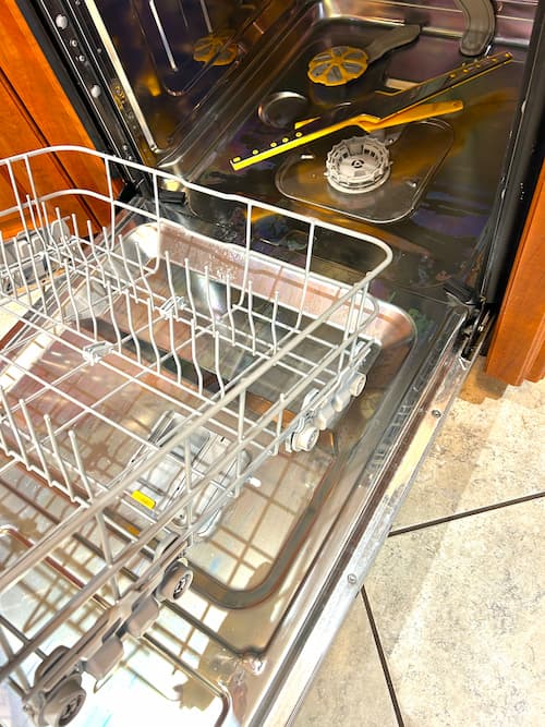 How to clean dishwasher by removing the wire racks