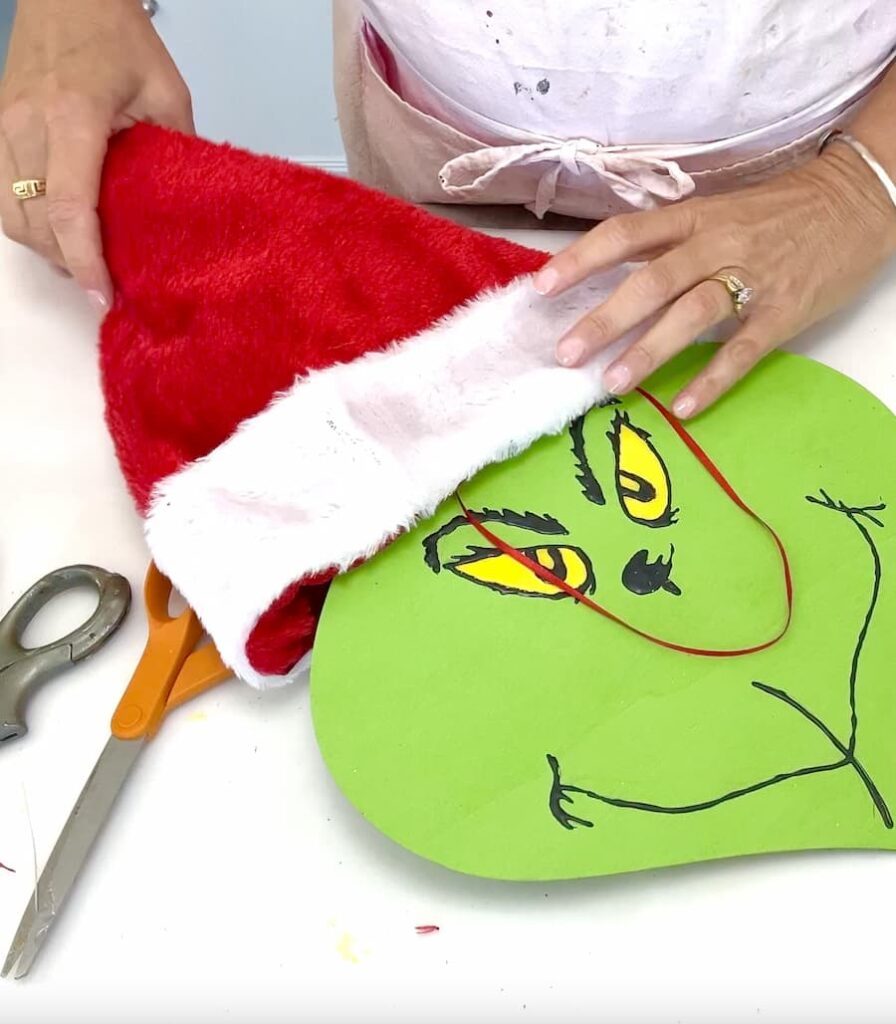 How to make the grinch ornament by adding the Santa hat